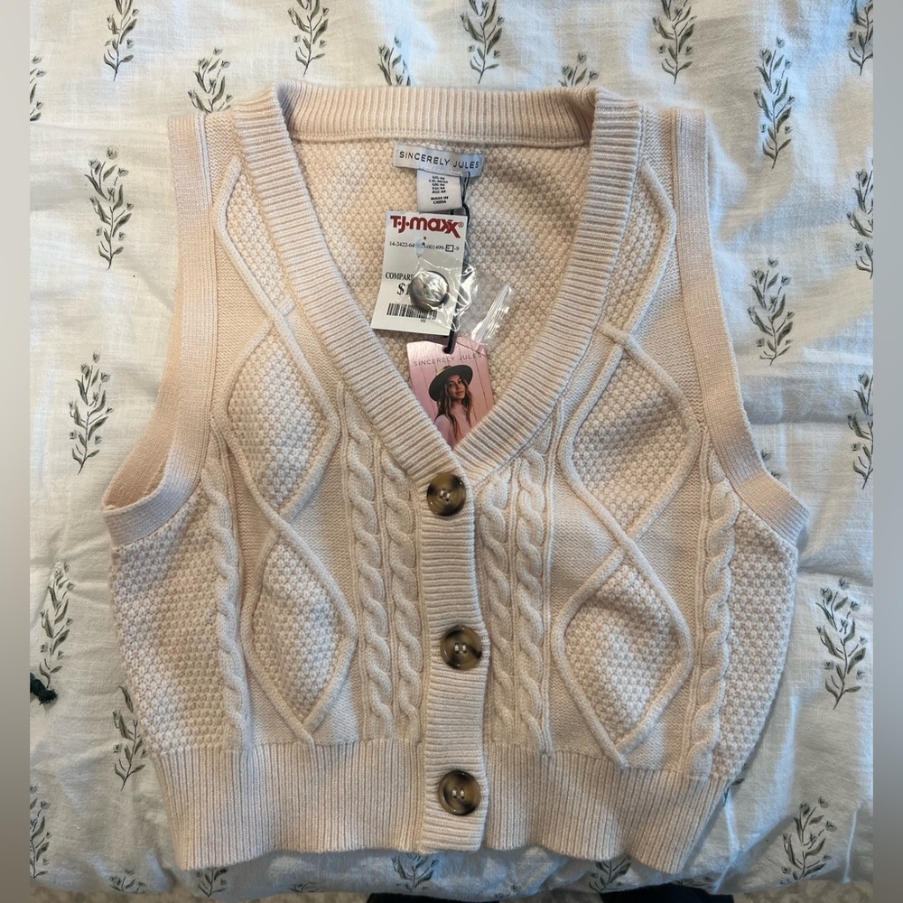 Cable knit vest top